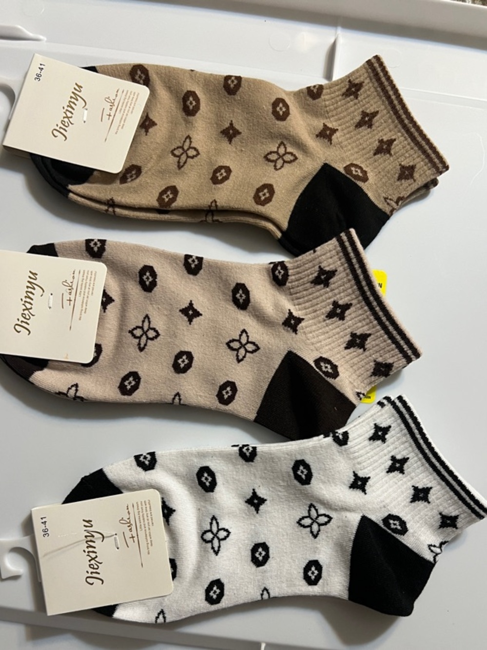 Circle & Star Patterned Fashion Ankle Socks - 3-Pack Bundle NWT